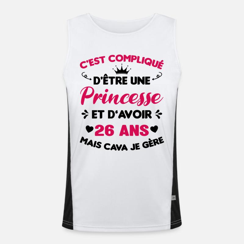 Princesse 26 Ans Anniversaire Idée Cadeau Pink Âge Débardeur respirant contrasté Homme 