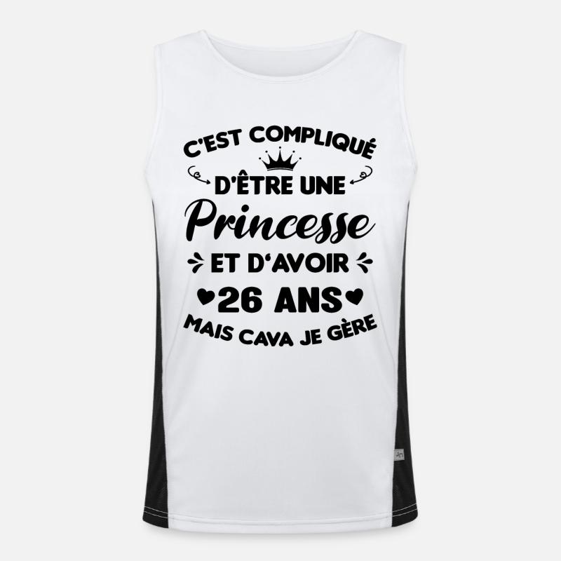 Princesse 26 Ans Anniversaire Idée Cadeau Pink Âge Débardeur respirant contrasté Homme 