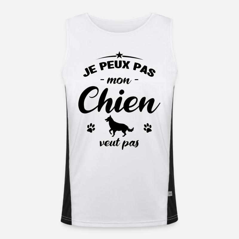 je peux pas mon chien veut pas Débardeur respirant contrasté Homme 