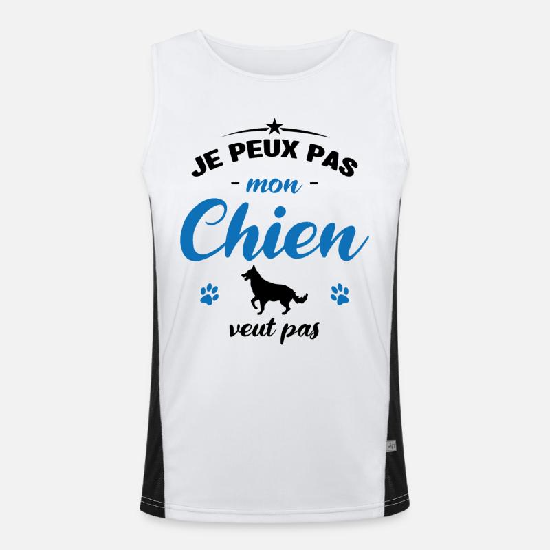 je peux pas mon chien veut pas Débardeur respirant contrasté Homme 