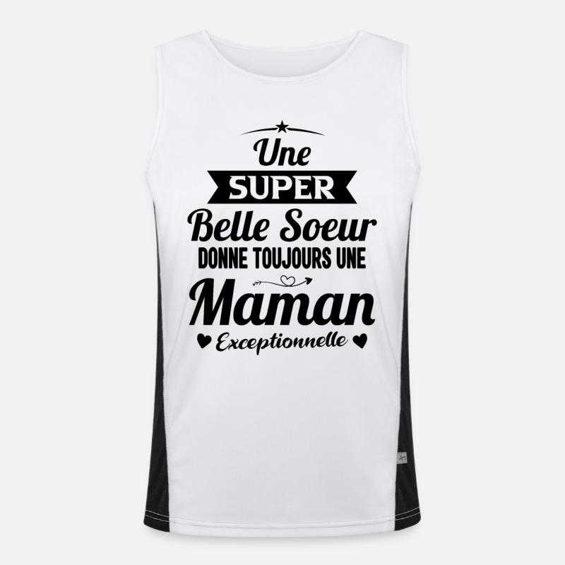Belle soeur future maman cadeau drôle annonce mère Débardeur respirant contrasté Homme 