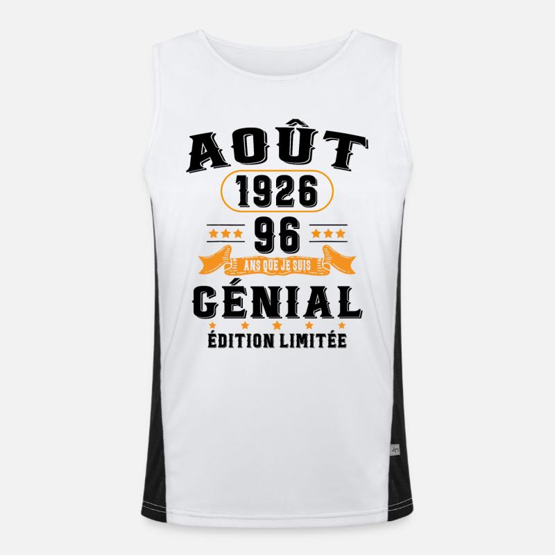 96 Ans Anniversaire Vintage Né(e) en Août 1926 Débardeur respirant contrasté Homme 