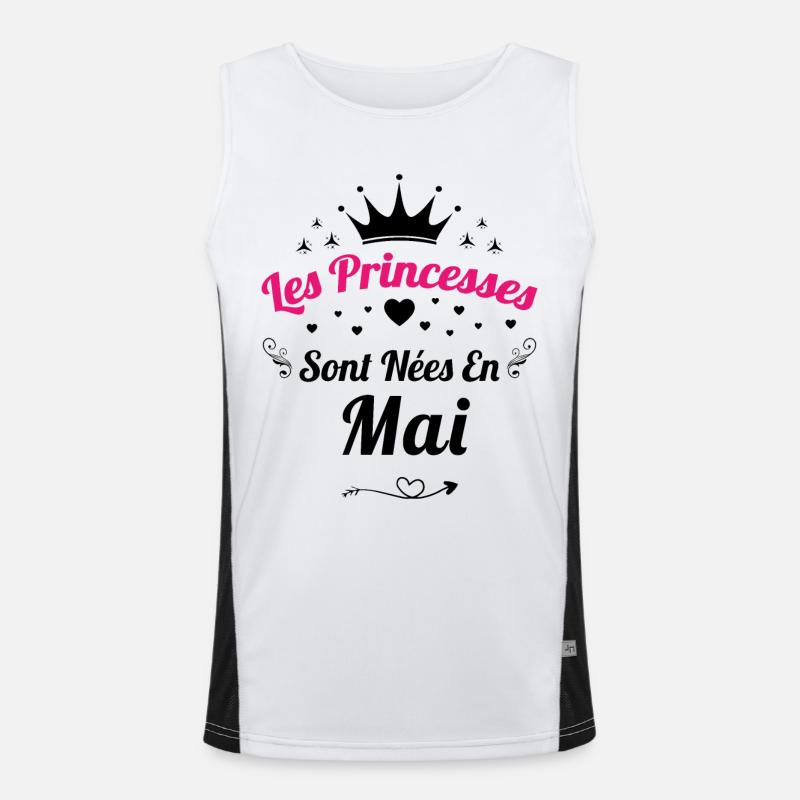 Les Princesses Sont Nées En Mai Anniversaire Débardeur respirant contrasté Homme 