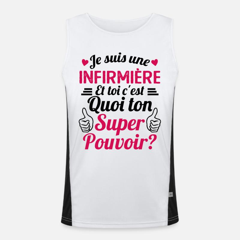 Je suis une Infirmière c'est mon super pouvoir Débardeur respirant contrasté Homme 