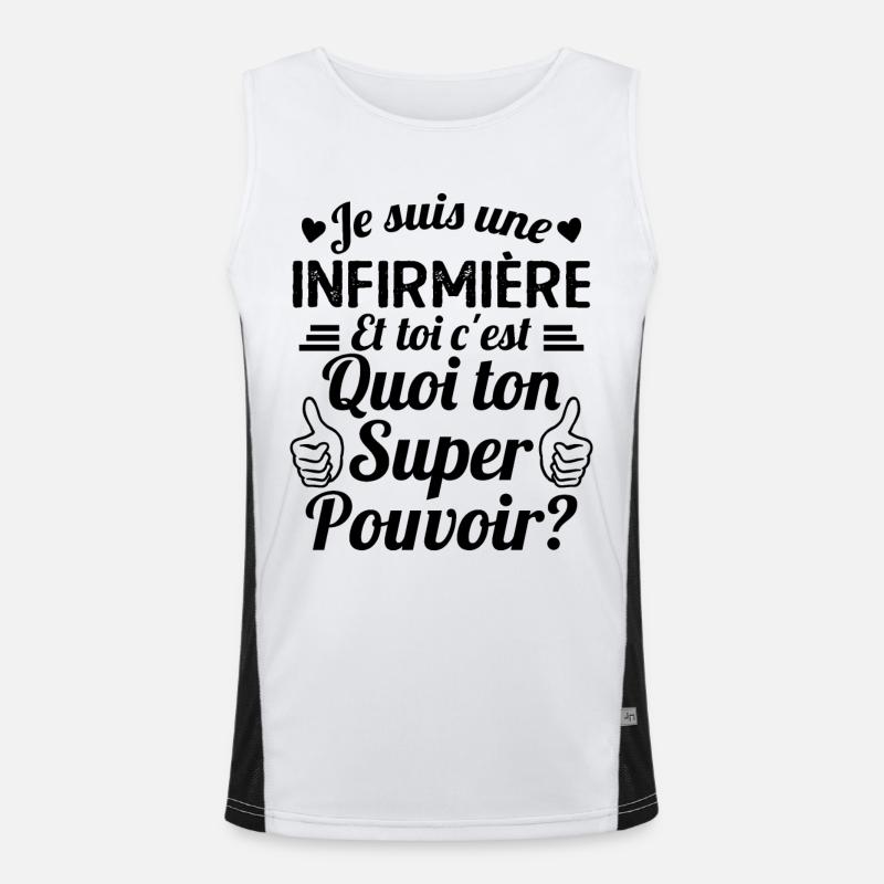 Je suis une Infirmière c'est mon super pouvoir Débardeur respirant contrasté Homme 