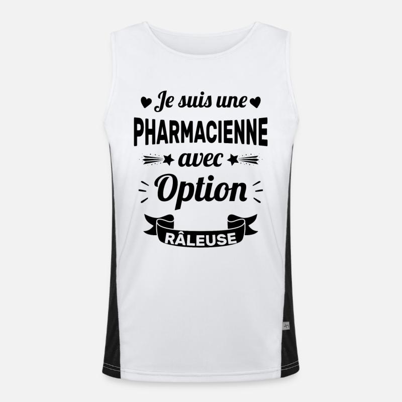 Je suis une pharmacienne avec option râleuse Débardeur respirant contrasté Homme 