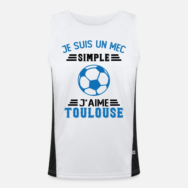 Je Suis Un Mec Simple J'aime Toulouse Supporter Débardeur respirant contrasté Homme 
