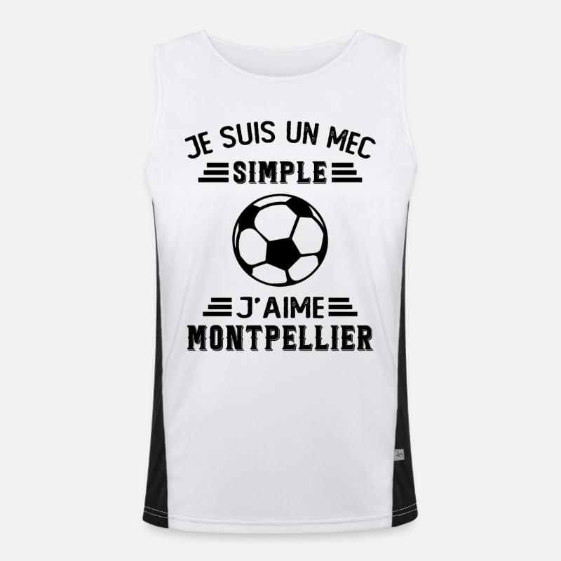 je suis un mec simple j aime Montpellier Débardeur respirant contrasté Homme 