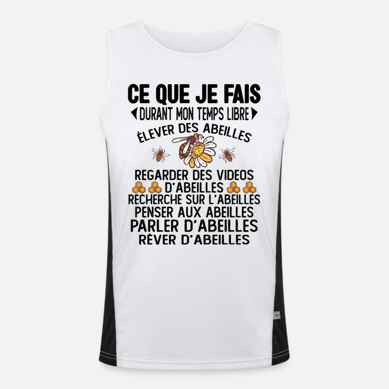 Ce Que Je Fais Pendant Mon Temps Libre abeilles Débardeur respirant contrasté Homme 