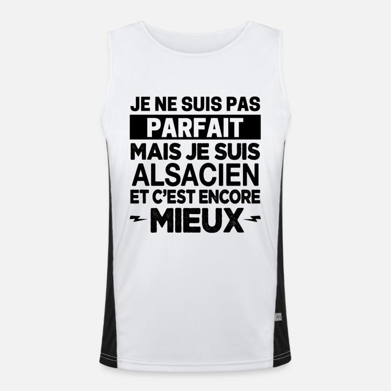 Je ne suis pas parfait mais Alsacien Alsace Cadeau Débardeur respirant contrasté Homme 