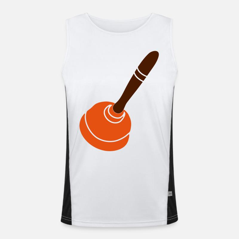 suck - Men's Functional Contrast Tank Top - white/black