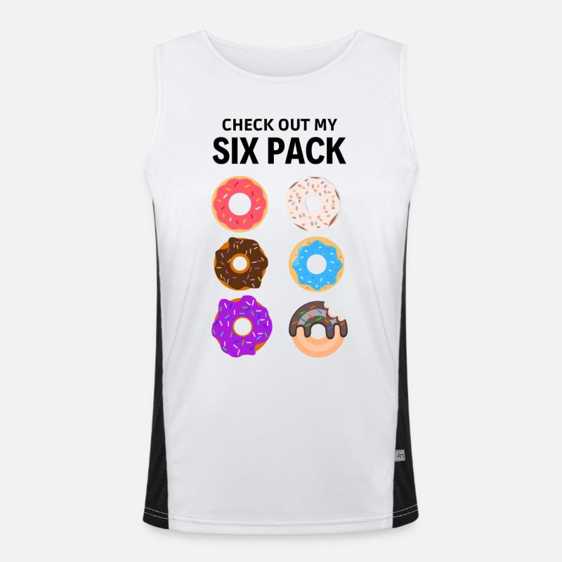 check out my six pack. Six pack donut Men's Functional Contrast Tank Top 
