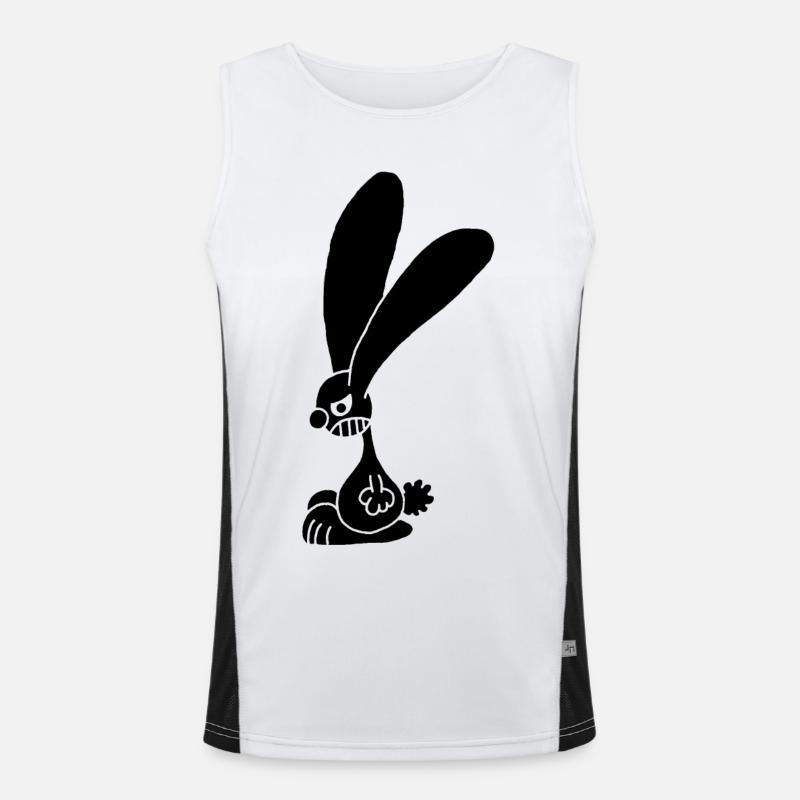 Grumpy black rabbit - Men's Functional Contrast Tank Top  - white/black