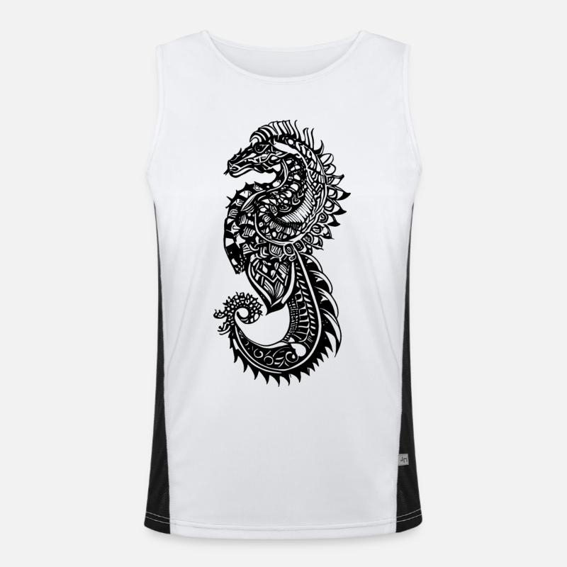 Seepferdchen Tattoo Funktionelles Kontrast-Tank Top für Männer 