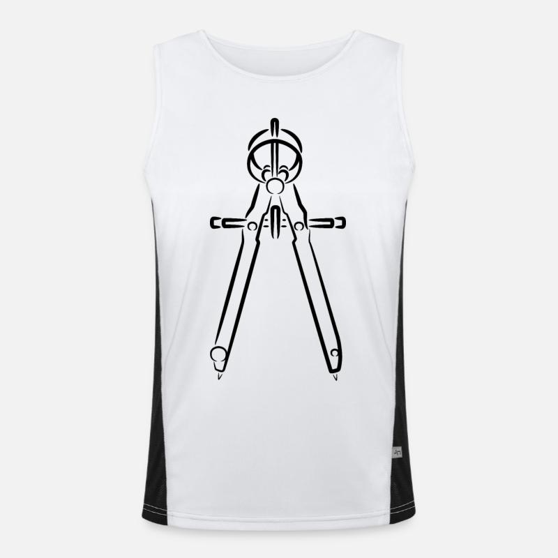 Compass Drawing Men's Functional Contrast Tank Top 