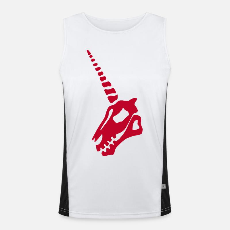 Roter Einhorn-Schädel Funktionelles Kontrast-Tank Top für Männer 