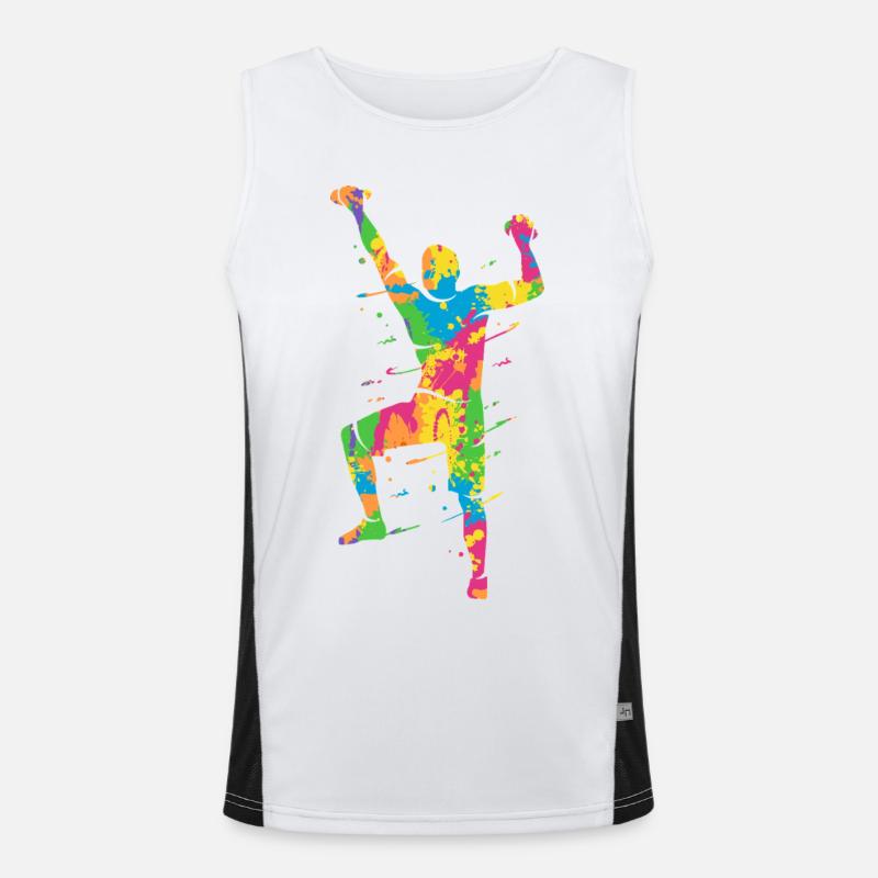 Klettern Berge bunt Kletterer Bouldern Funktionelles Kontrast-Tank Top für Männer 
