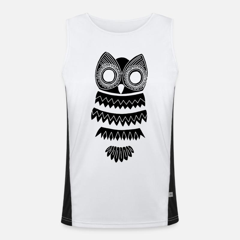 Die Schwarze Eule Funktionelles Kontrast-Tank Top für Männer 