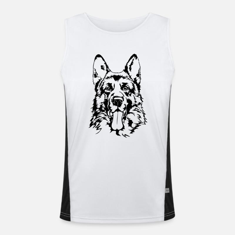 DEUTSCHER SCHÄFERHUND - GERMAN SHEPHERD Wilsigns - Men's Functional Contrast Tank Top  - white/black