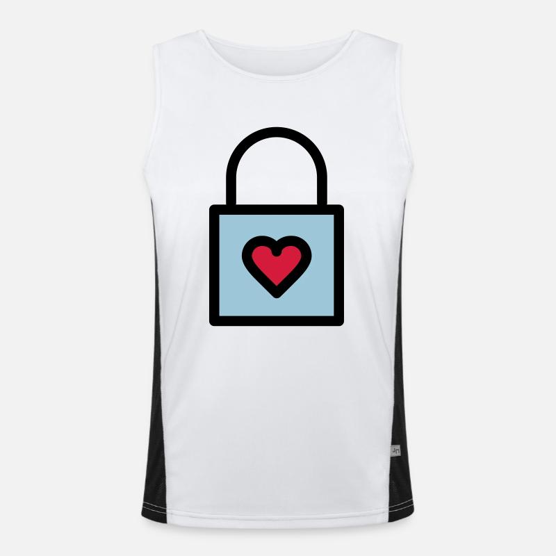 Padlock, love lock Men's Functional Contrast Tank Top 