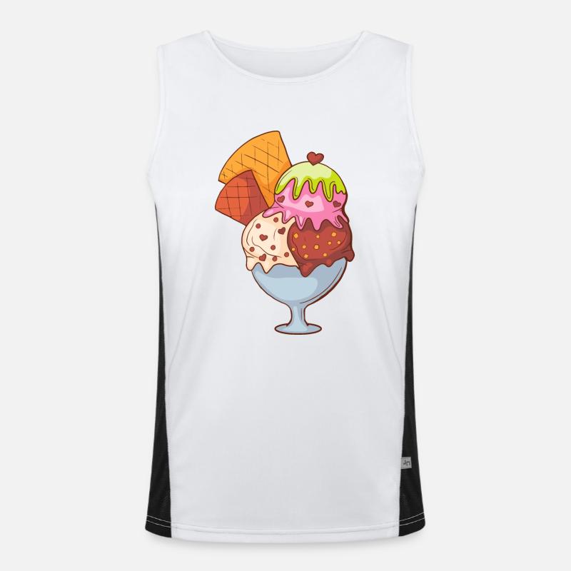 Eis Speiseeis Eiskrem Eiscreme Kugeleis Eisbecher Funktionelles Kontrast-Tank Top für Männer 