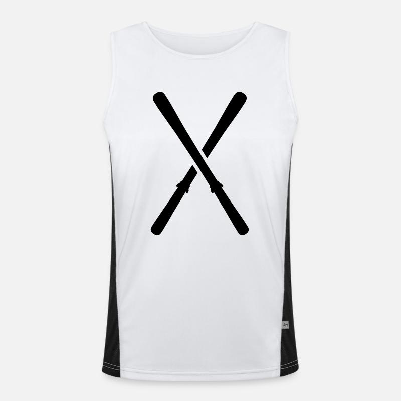 Skiing - Men's Functional Contrast Tank Top  - white/black