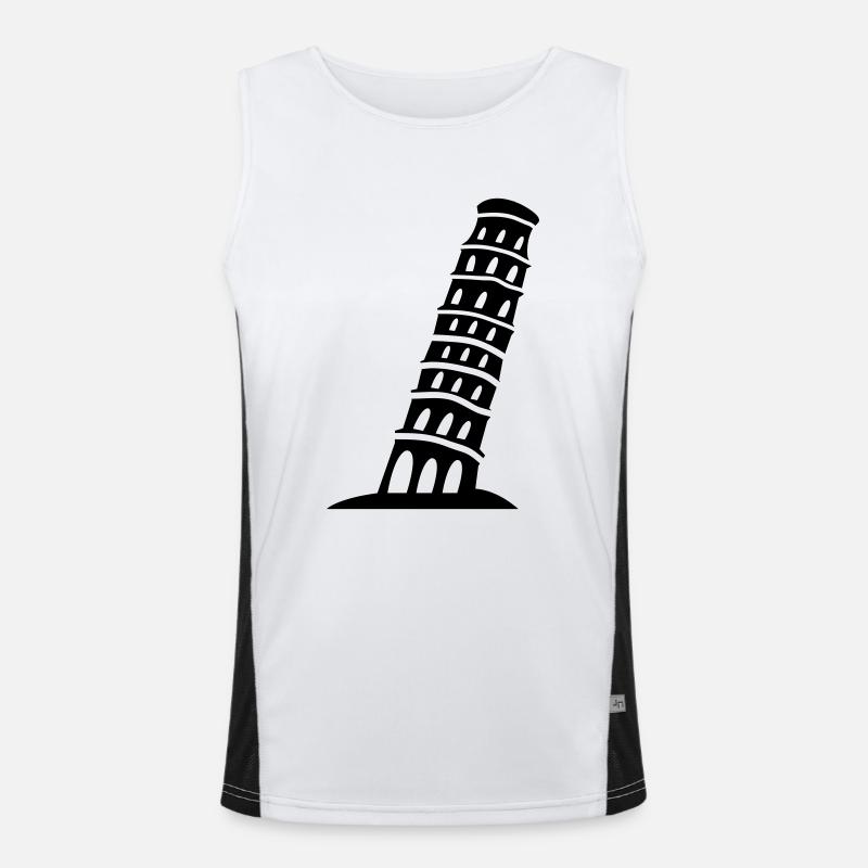 pisa_01 - Men's Functional Contrast Tank Top  - white/black