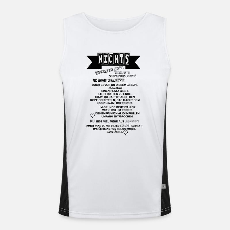 Nichts - Geschenkidee - Nichts schenken. Text Funktionelles Kontrast-Tank Top für Männer 