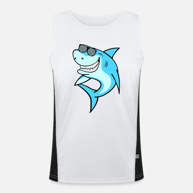 Shark Sunglasses - Men's Functional Contrast Tank Top  - white/black