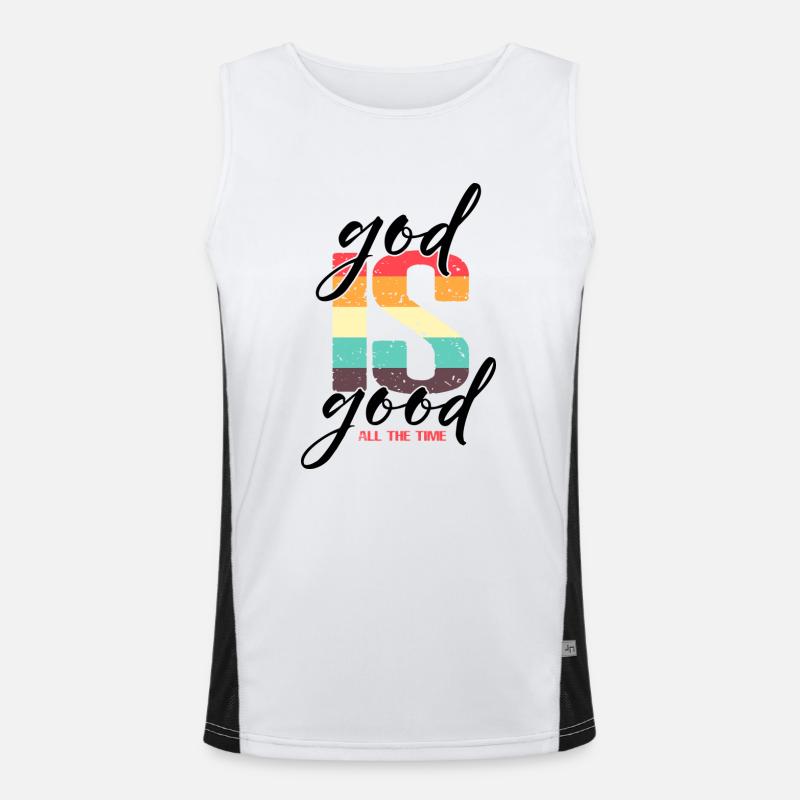 God is Good all the Time Funktionelles Kontrast-Tank Top für Männer 