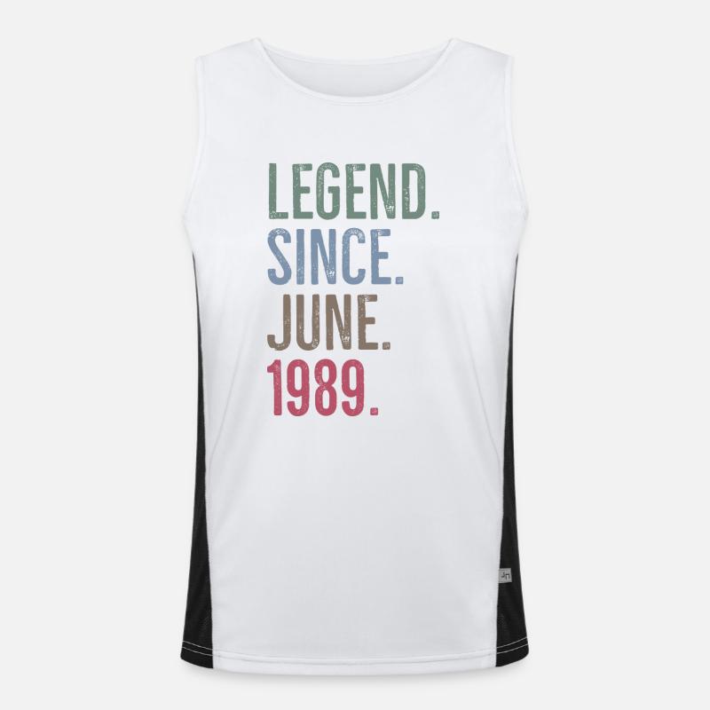 Legende seit Juni 1989 Funktionelles Kontrast-Tank Top für Männer 