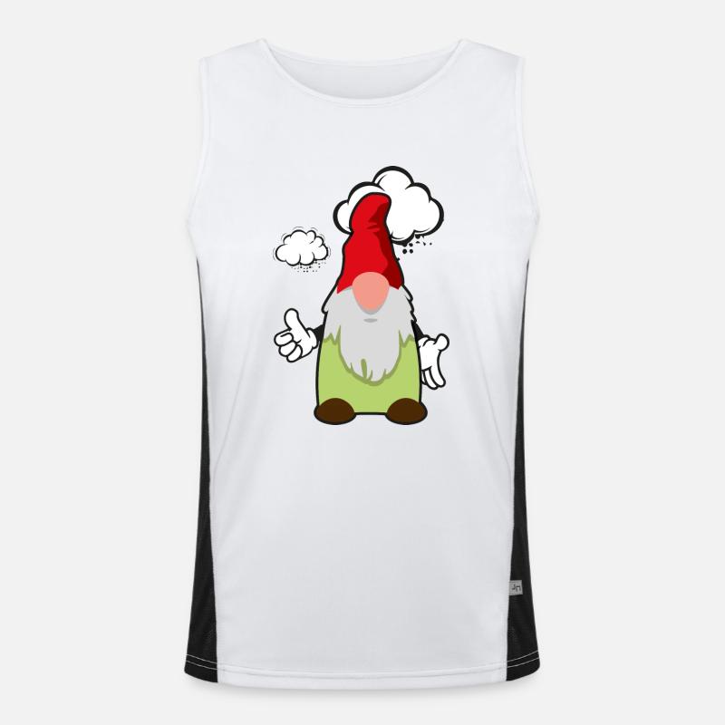 Grummelzwerg Cloud - Men's Functional Contrast Tank Top  - white/black