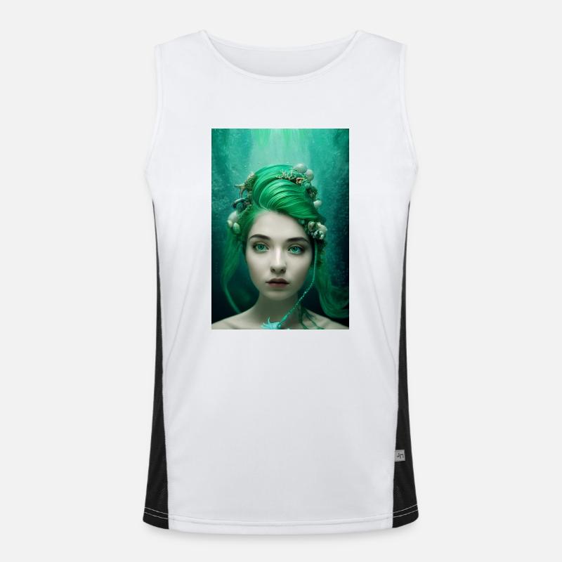 Sirène aux cheveux vert corail Débardeur respirant contrasté Homme 