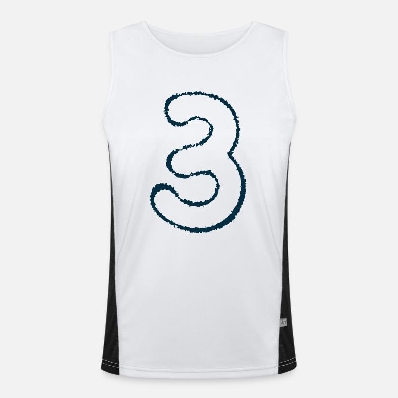 Nummer 3 Funktionelles Kontrast-Tank Top für Männer 