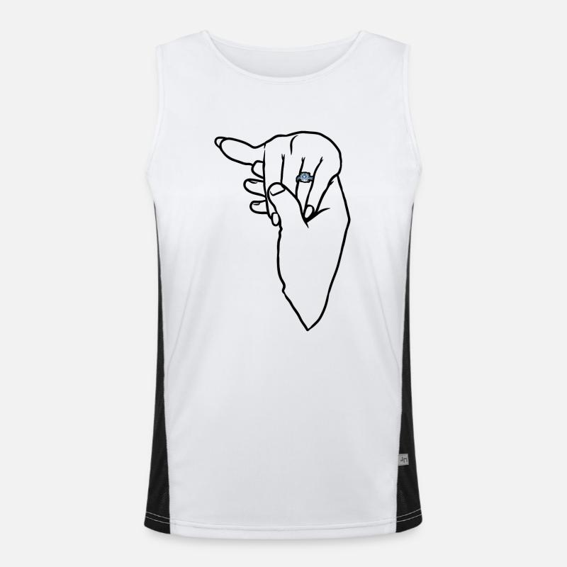 Engagement Wedding Ring Hand Men's Functional Contrast Tank Top 