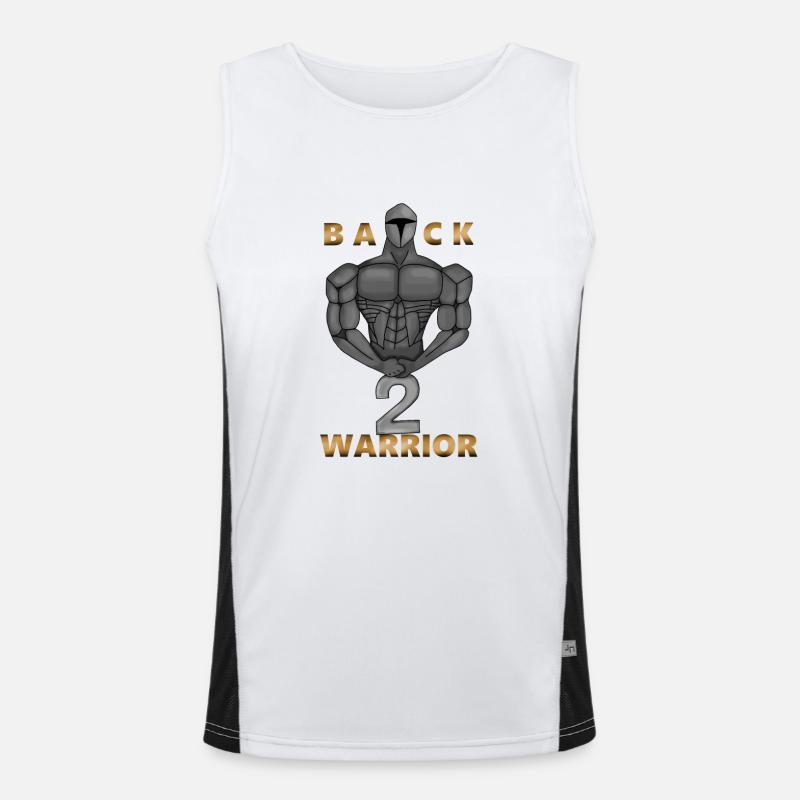 Back 2 Warrior (Gray) Men's Functional Contrast Tank Top 