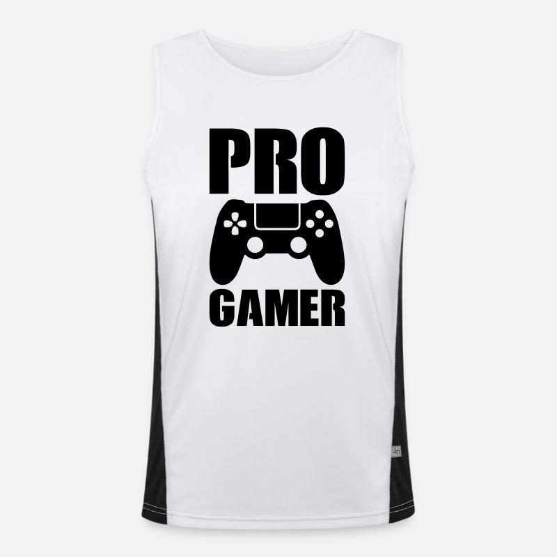 Pro Gamer - Men's Functional Contrast Tank Top  - white/black