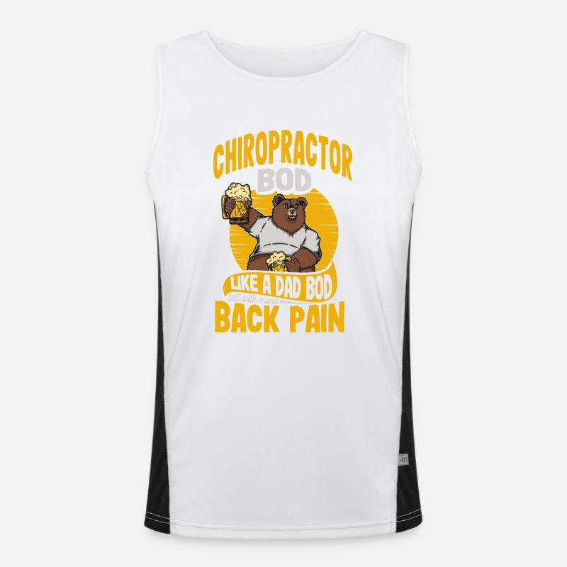Chiropractor Bod Like A Dad Bod Funny Chiro Men's Functional Contrast Tank Top 