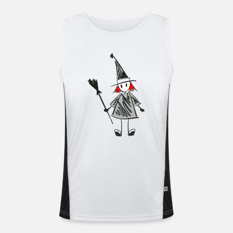 stylized witch design Men's Functional Contrast Tank Top 