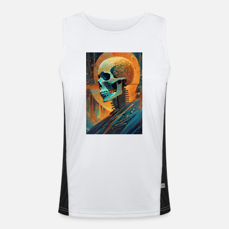 Futuristic skeleton Men's Functional Contrast Tank Top 