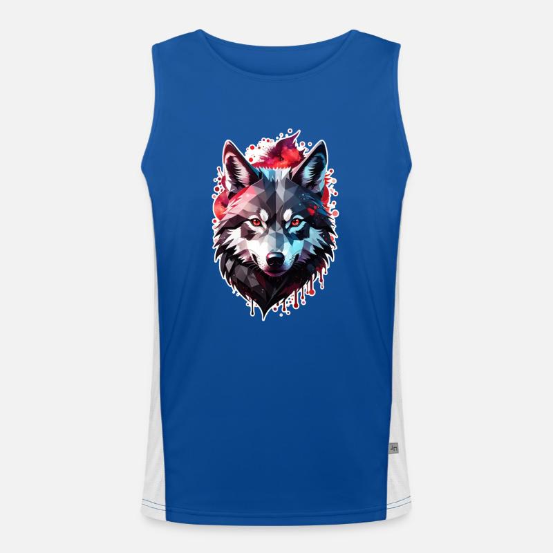 Wolf Tattoo Funktionelles Kontrast-Tank Top für Männer 