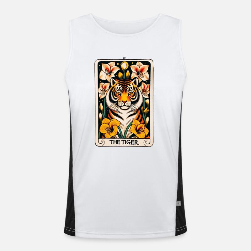 The Tiger Tarot Card Men's Functional Contrast Tank Top 