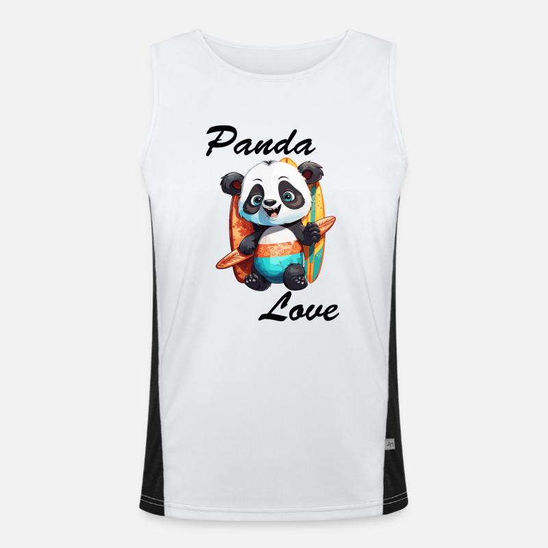 Panda / Tier / Zoo / Bambus / Wild / Kindlich Funktionelles Kontrast-Tank Top für Männer 