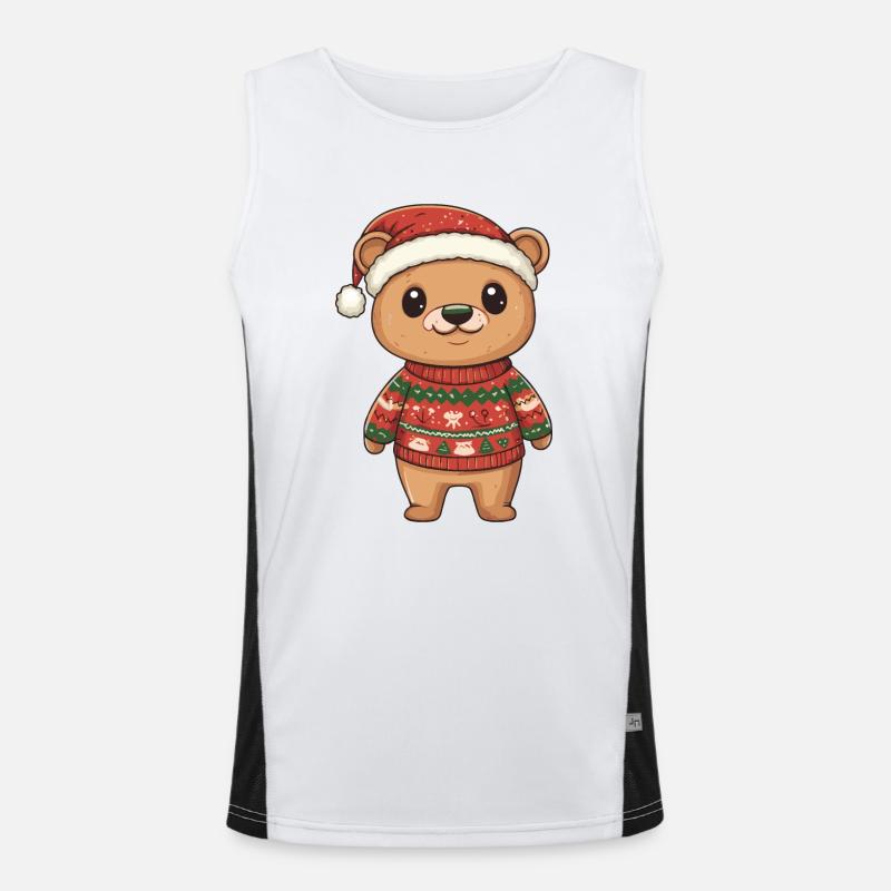 Bear Christmas Men's Functional Contrast Tank Top 