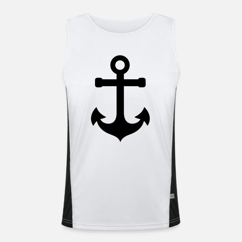 Anchor - Men's Functional Contrast Tank Top  - white/black