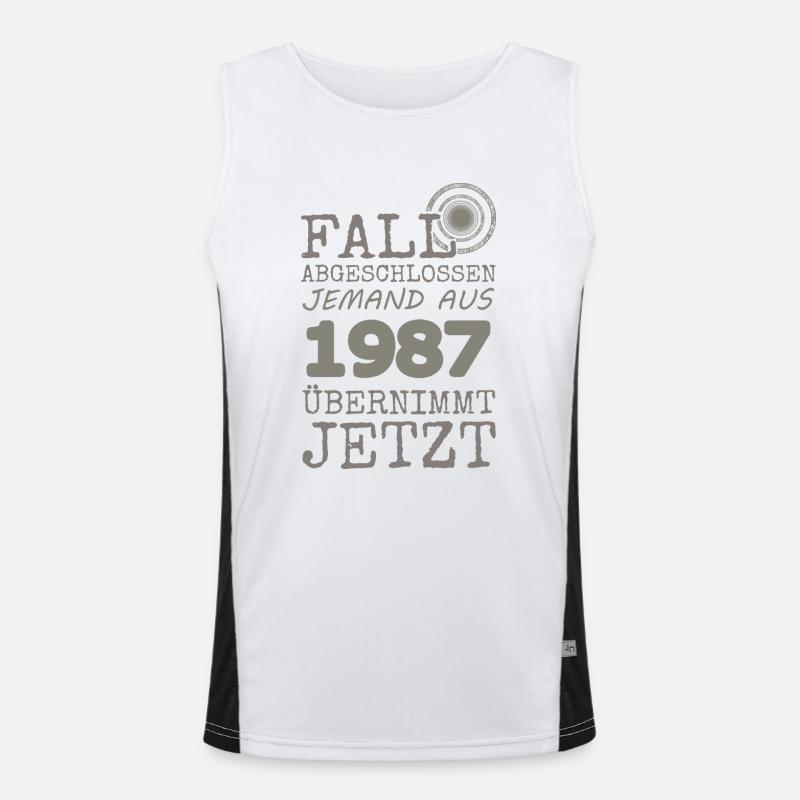 1987 1987 - Men's Functional Contrast Tank Top  - white/black