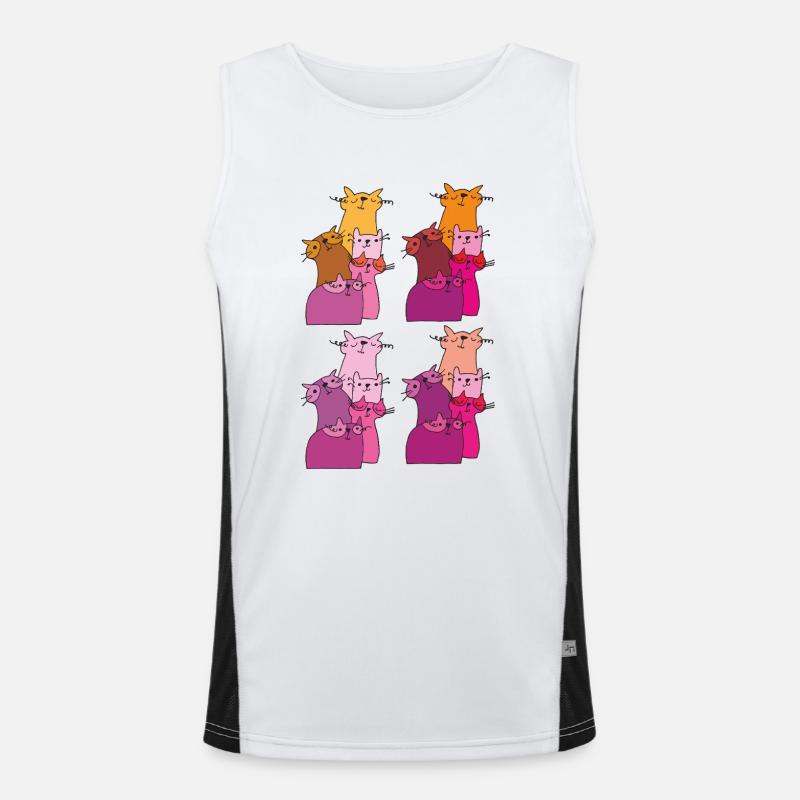 katzen treffen muster Funktionelles Kontrast-Tank Top für Männer 
