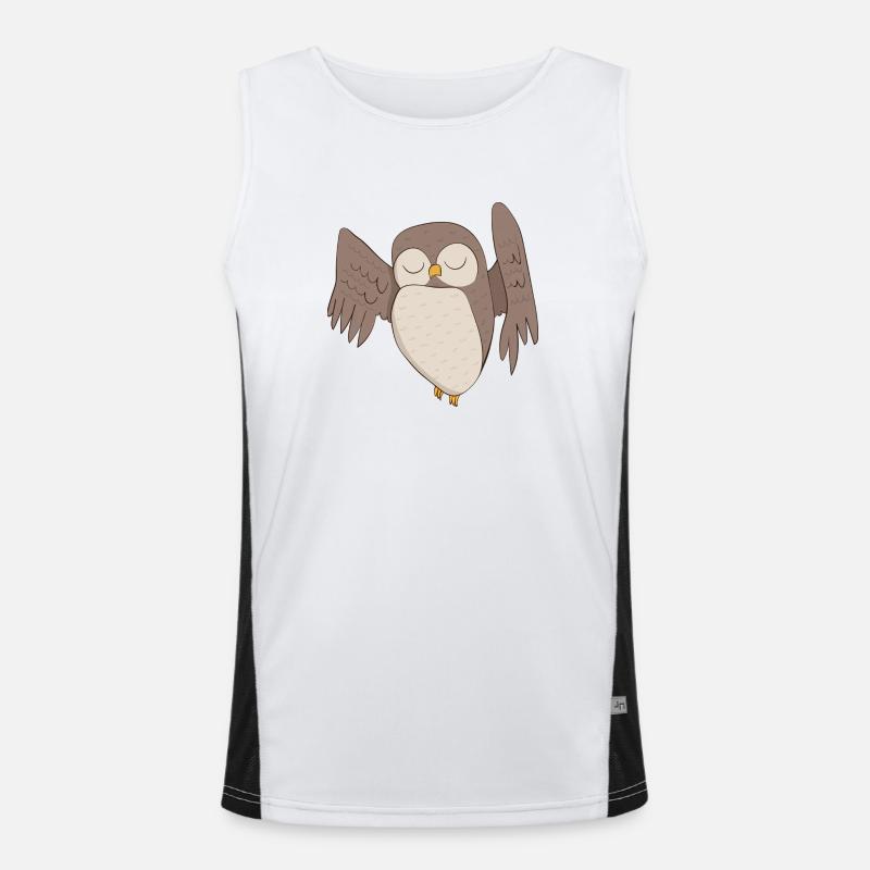 Eule Kauz Funktionelles Kontrast-Tank Top für Männer 
