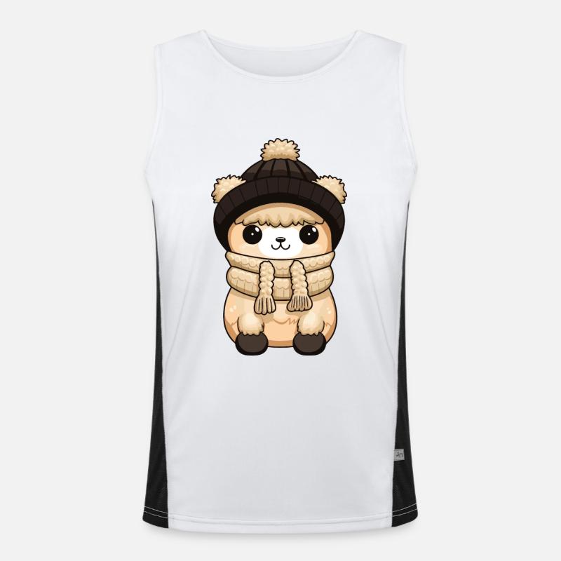 Alpaca Animal Baby Comic Men's Functional Contrast Tank Top 