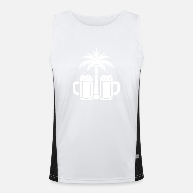 Beer Palm Trees Beach - Men's Functional Contrast Tank Top - white/black